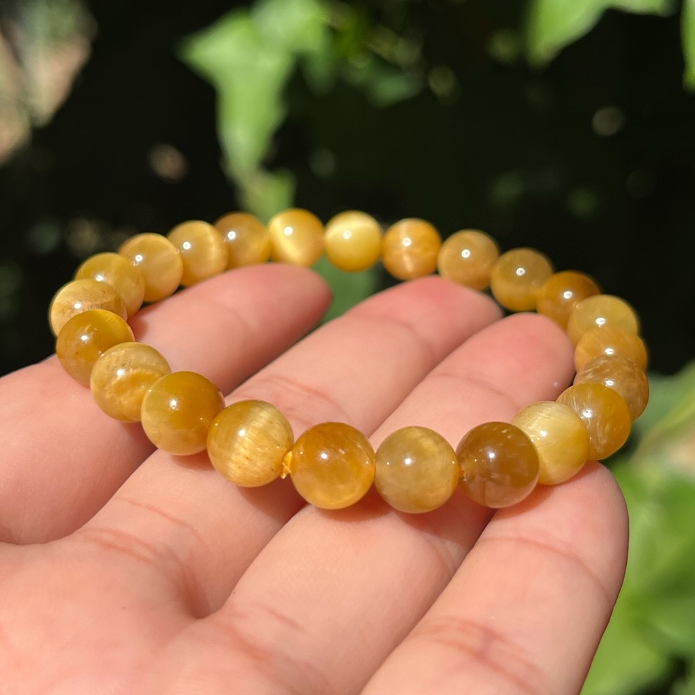 8mm‎ stretchable ice yellow tiger eye bracelet